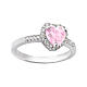 AMEN adjustable ring, pink Heart of the Ocean, rhodium-plated 925 silver and zircons s3