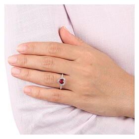 Ruby Heart of the Ocean ring AMEN 925 rhodium plated silver