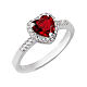 Ruby Heart of the Ocean ring AMEN 925 rhodium plated silver s1