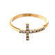 Ring with white zircon cross, gold plated 925 silver s2