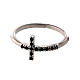 Ring with black zircon cross, rhodium-plated 925 silver s2