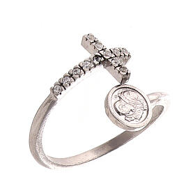 St Pio ring 925 silver adjustable 20 mm
