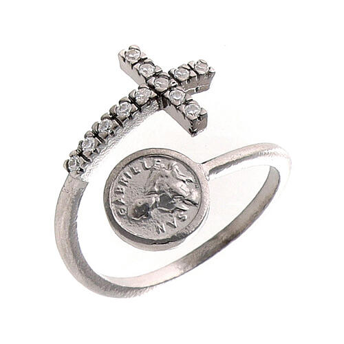 St. Gabriel cross ring silver 925 adjustable 1
