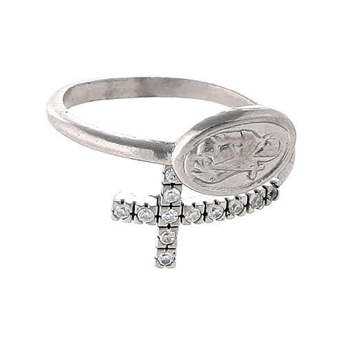 Saint Francis ring 15 mm adjustable 925 silver 3