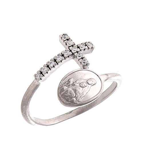 Adjustable ring of Our Lady of Tindari, 0.08 in, 925 silver 1