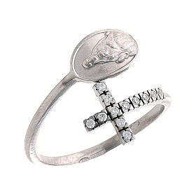 Adjustable 925 silver Our Lady of Tindari ring 20 mm