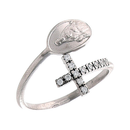 Adjustable 925 silver Our Lady of Tindari ring 20 mm 2