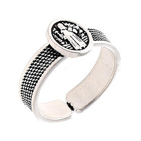 Saint Benedict ring silver 925 adjustable