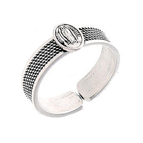 Our Lady of Lourdes ring in 925 silver adjustable 