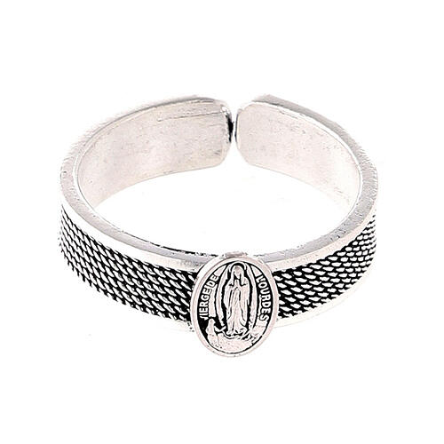 Our Lady of Lourdes ring in 925 silver adjustable  2