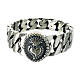 AMEN Sacred Heart ring with chain links, burnished 925 silver s2