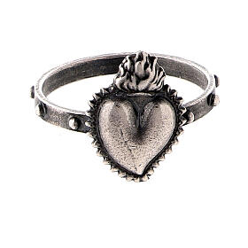 Rosary ring with Sacred Heart, 925 silver
