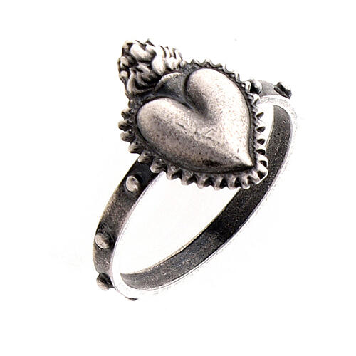 Rosary ring with Sacred Heart, 925 silver 1