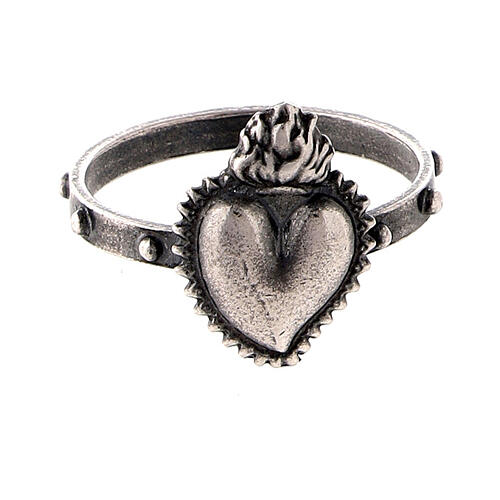 Rosary ring with Sacred Heart, 925 silver 2