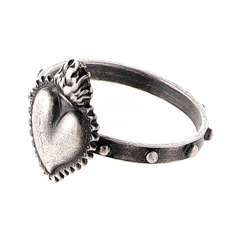 Rosary ring with Sacred Heart, 925 silver 3