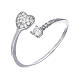 Adjustable heart ring in 925 silver with white zircons Amen s1