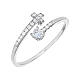 Adjustable cross ring Amen white zircons 925 silver s1