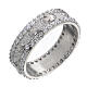 Cross band ring in rhodium-plated 925 silver with white zircons s1