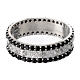 Band ring, black rhinestones, rhodium-plated 925 silver s3