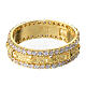 Band ring with crosses and white rhinestones, gold plated 925 silver s3