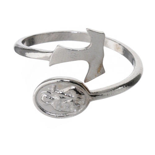 Saint Francis Tau ring 925 rhodium-plated silver 2