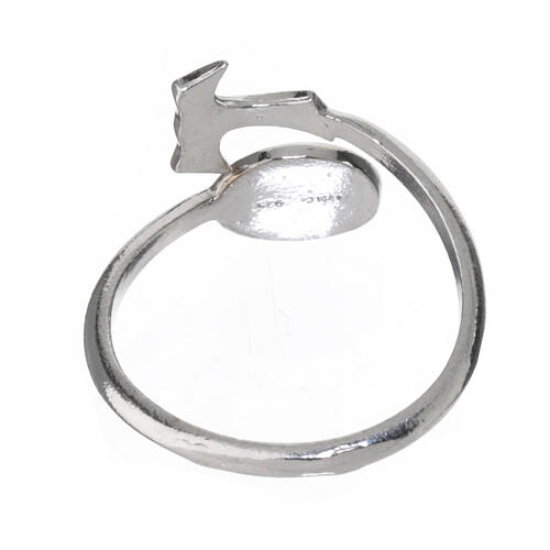 Saint Francis Tau ring 925 rhodium-plated silver 3