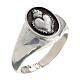 Adjustable ring with ex-voto heart, burnished 925 silver s1