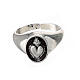 Adjustable ring with ex-voto heart, burnished 925 silver s2