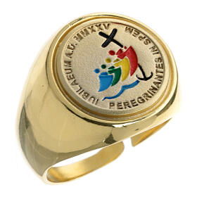 Adjustable bishop's ring, 2025 Jubilee enamelled logo, 925 silver