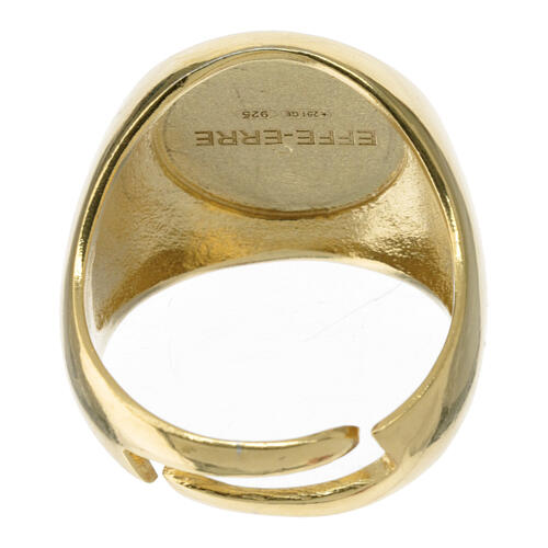 Jubilee 2025 bishop's ring in 925 gilded silver with enamel adjustable  3