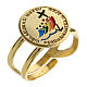 Adjustable ring with 2025 Jubilee enamelled logo, gold plated 925 silver s1