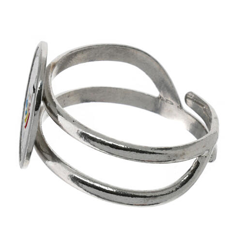 Ring zum Jubiläum 2025, größenverstellbar, 925er Silber, rhodiniert, Emaille 3
