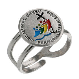 Adjustable ring with 2025 Jubilee enamelled logo, 925 silver