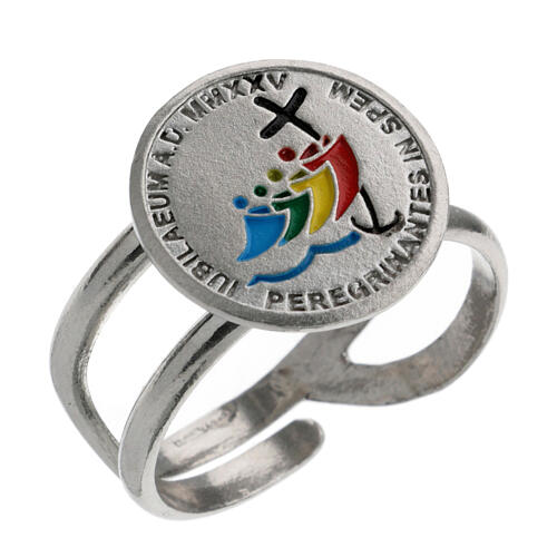 Adjustable ring with 2025 Jubilee enamelled logo, 925 silver 1