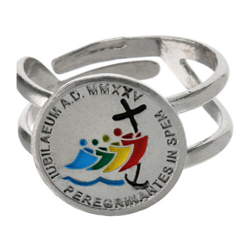 Adjustable ring with 2025 Jubilee enamelled logo, 925 silver 2