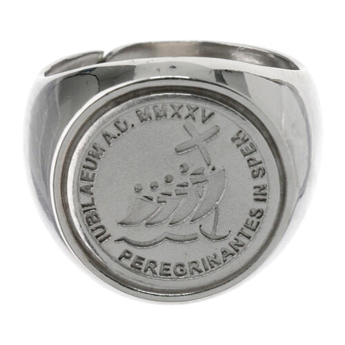 Jubilee 2025 silver bishop ring with neutral logo 2
