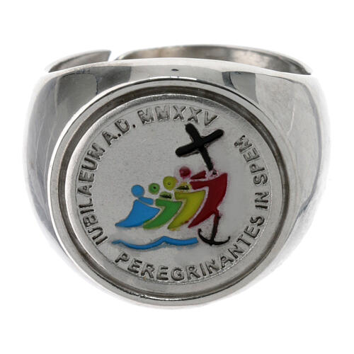 Bishop's ring with full-colour logo of the 2025 Jubilee, 925 silver 2