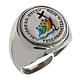 Bishop ring Jubilee 2025 logo in 925 silver with color s1