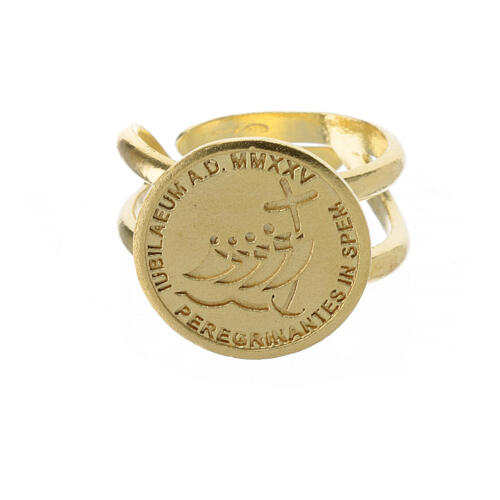 Adjustable ring with 2025 Jubilee logo, gold plated 925 silver 3