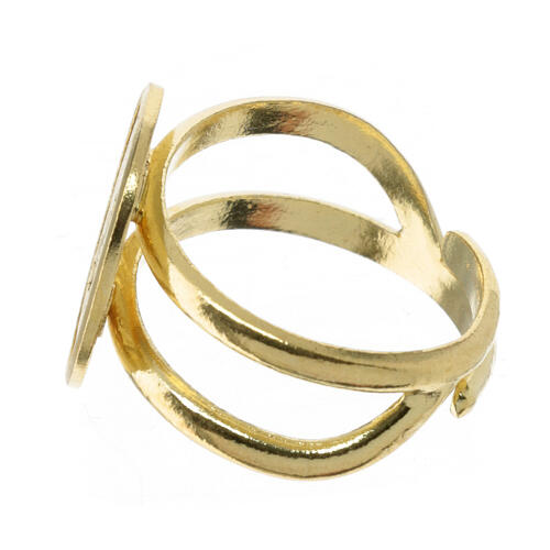 Adjustable ring with 2025 Jubilee logo, gold plated 925 silver 4