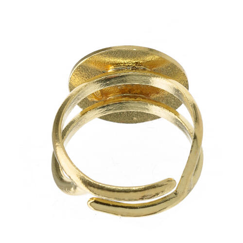 Adjustable ring with 2025 Jubilee logo, gold plated 925 silver 5