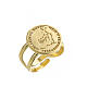 Adjustable ring with 2025 Jubilee logo, gold plated 925 silver s1