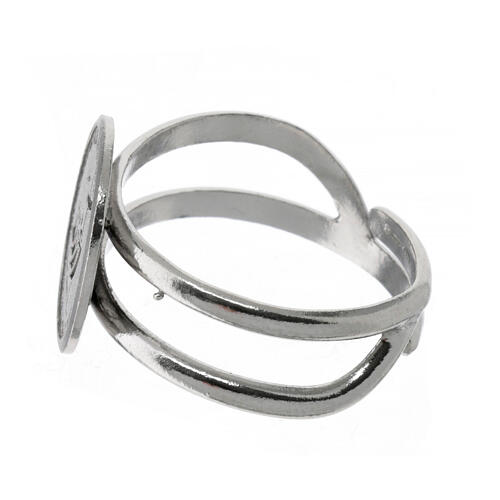 Adjustable ring with 2025 Jubilee logo, rhodium-plated 925 silver 4