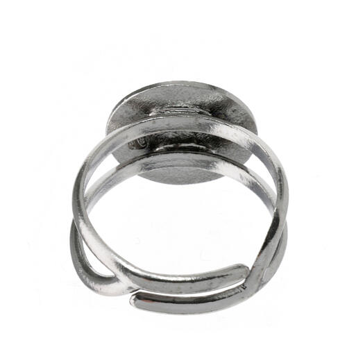 Adjustable ring with 2025 Jubilee logo, rhodium-plated 925 silver 5