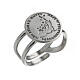 Adjustable ring with 2025 Jubilee logo, rhodium-plated 925 silver s1