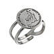 Jubilee 2025 ring adjustable in 925 silver rhodium-plated s1