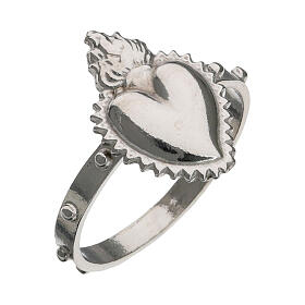 Prayer ring with ex-voto heart, 925 silver