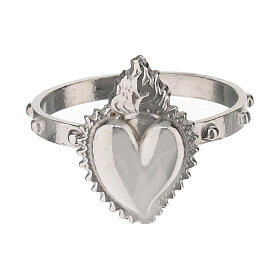 Prayer ring with ex-voto heart, 925 silver