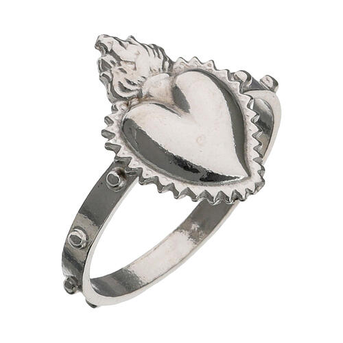 Bague coeur prière argent 925 1