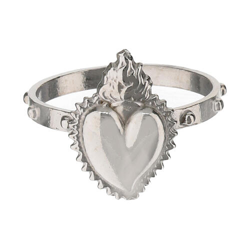 Bague coeur prière argent 925 2